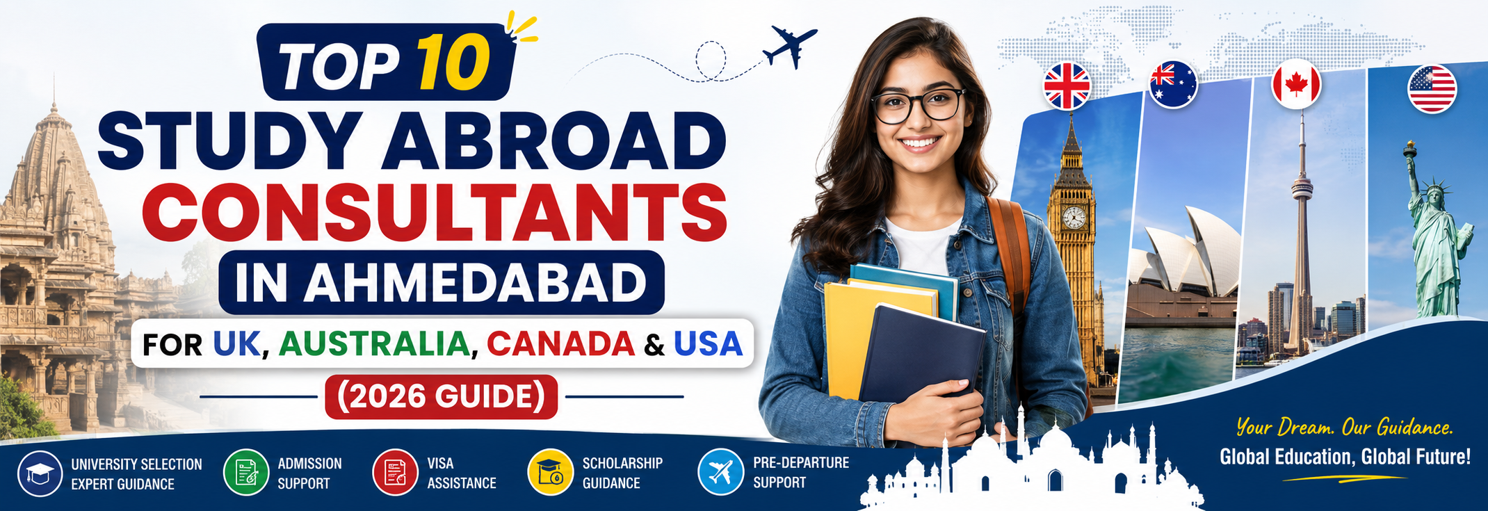 Top 10 Study Abroad Consultants in Ahmedabad for UK, Australia, Canada & USA (2026 Guide)